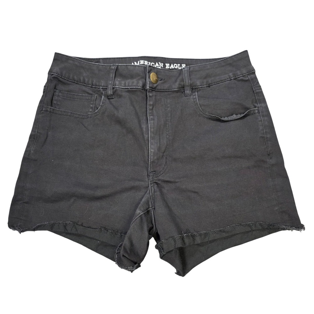 American Eagle Hi-Rise Shortie Super Super Stretch‎ Shorts Women's Size 12 Black